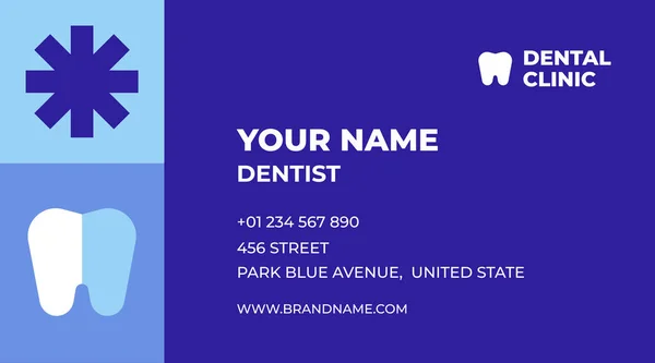 Dental Clinic Business Card Template Design Vector Illustration — Stock Vector