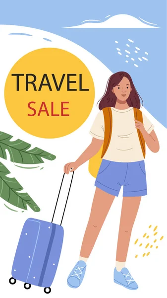 Flat Travel Agency Stories Set Vector Illustration — 图库矢量图片