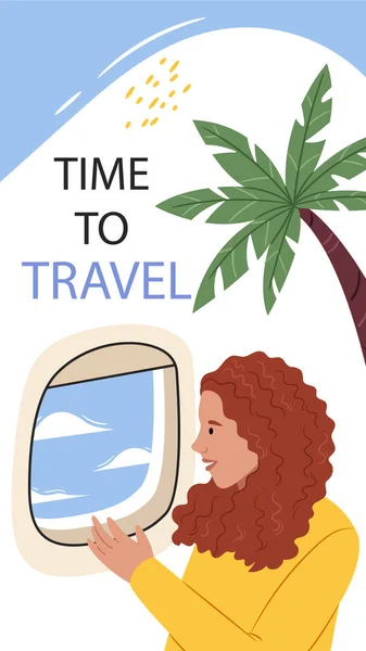 Flat Travel Agency Stories Set Vector Illustration — Stock vektor