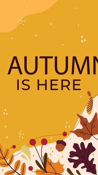 Flat Post Stories Set Autumn Celebration Vector Illustration — Stockvektor