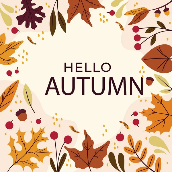 Flat Posts Set Autumn Celebration Vector Illustration — Stockvektor