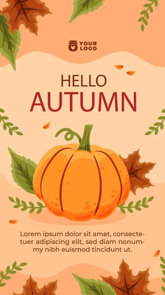 Flat Post Stories Set Autumn Celebration Vector Illustration Royalty Free Stock Ilustrace