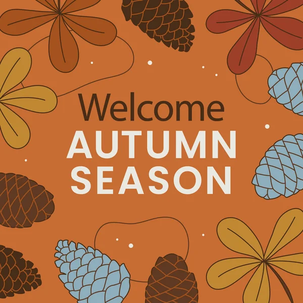 Hand Drawn Posts Set Autumn Celebration Vector Illustration — Wektor stockowy