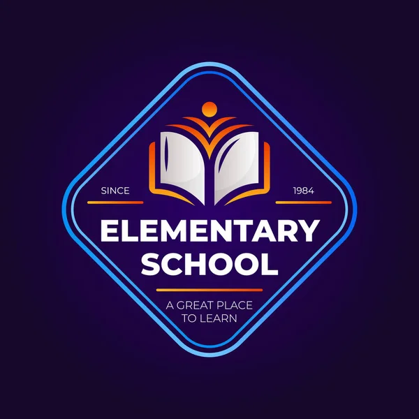 Gradient Elementary School Logo Design Vector Illustration — Stock Vector