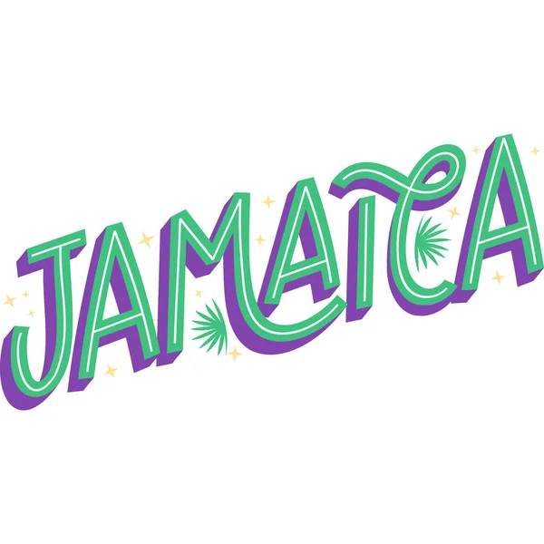 Colorful Lettering Caribbean Location Set Vector Illustration — стоковый вектор
