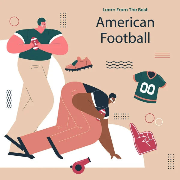 Flat Design American Football Posts Vector Illustration — Stock Vector