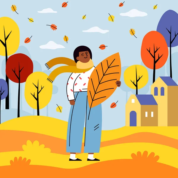 Flat Autumn Celebration Vector Illustration — Image vectorielle