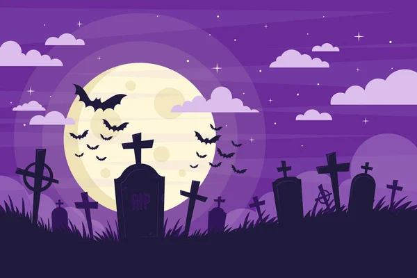 Ploché Halloween Pozadí Vektorové Ilustrace — Stockový vektor