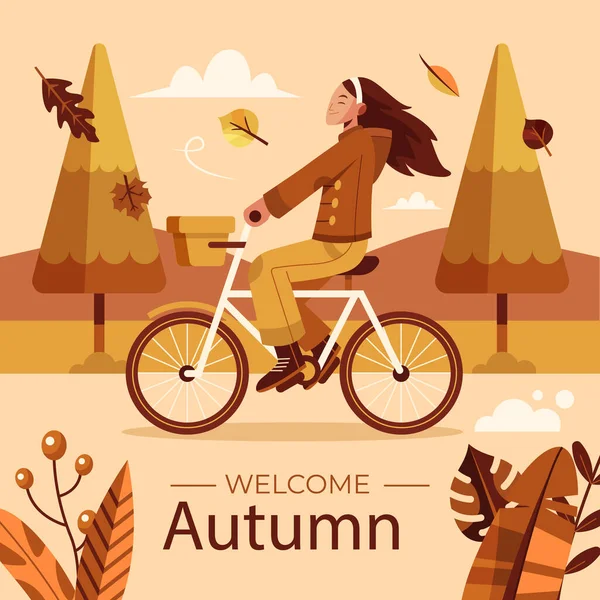 Плоский Осенний Праздник Векторная Иллюстрация — стоковый вектор