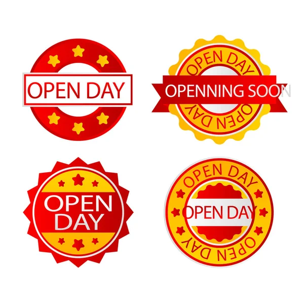Gradient Open Day Badges Vector Illustration — Stock Vector