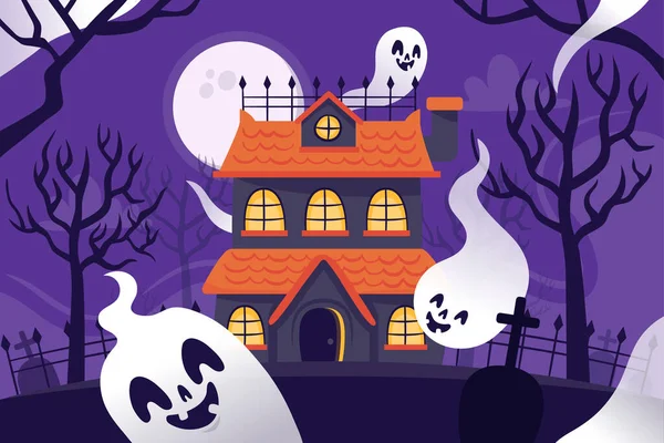 Ručně Kreslené Halloween Pozadí Vektorové Ilustrace — Stockový vektor