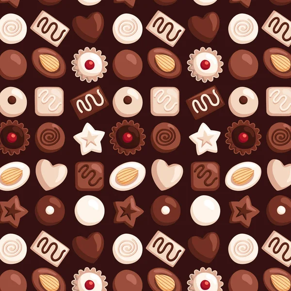 Flat Design Chocolate Pattern Design Vector Illustration — Stock Vector