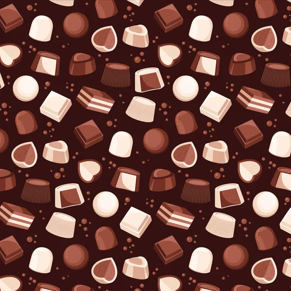 Flat Design Chocolate Pattern Design Vector Illustration — Vector de stock