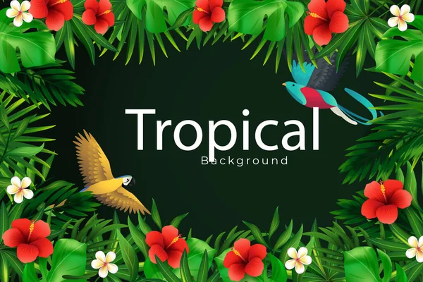 Realistic Tropical Background Vector Illustration — ストックベクタ