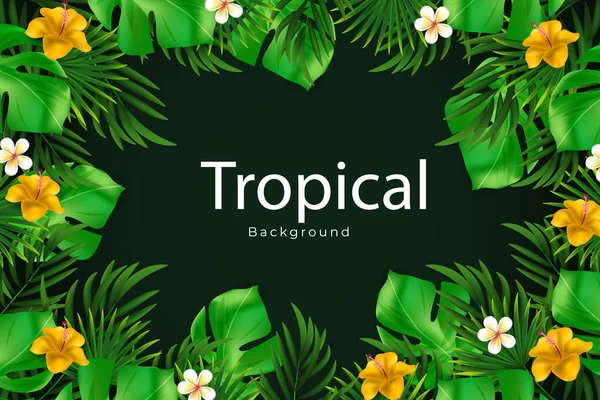 Realistic Tropical Background Vector Illustration — Image vectorielle