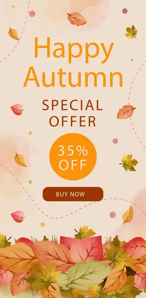 Watercolor Vertical Banners Set Autumn Celebration Vector Illustration — Wektor stockowy