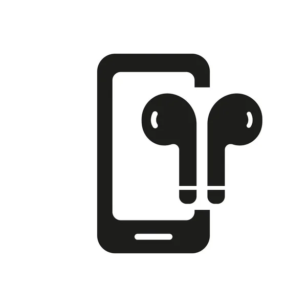 Κινητό Τηλέφωνο Εικονόγραμμα Ακουστικών Smartphone Ακουστικό Silhouette Εικονίδιο Ακουστικά Σύμβολο — Διανυσματικό Αρχείο
