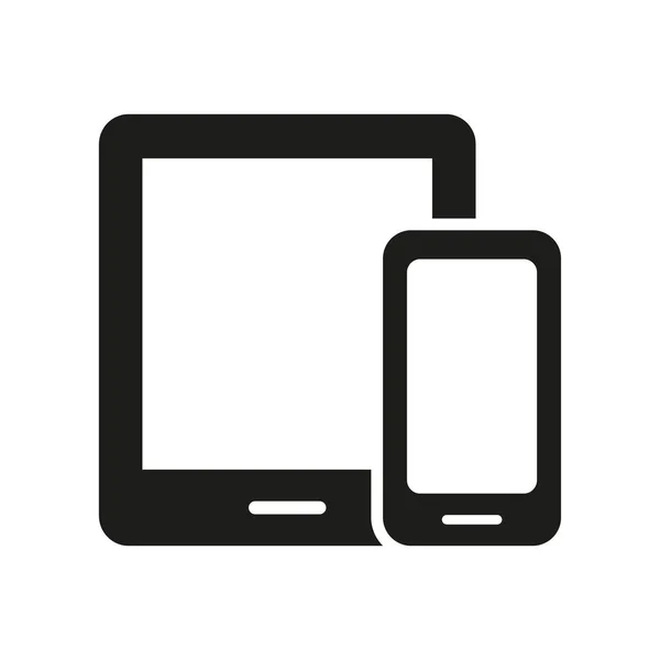 Téléphone Portable Tablette Glyphe Symbole Icône Silhouette Pour Smartphone Tablette — Image vectorielle