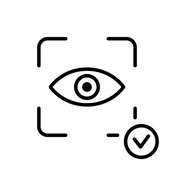 Ikonen För Ögonskanning Vision Scanning Technology För Säkerhetsåtkomst Piktogram Iris — Stock vektor