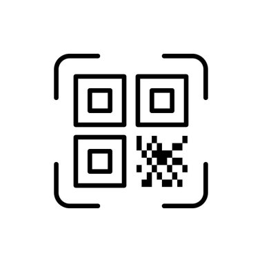QR Kod Tarayıcı Satır Simgesi. Qrcode Doğrusal Pictogram 'ı tara. Tanımlama Ürün Özeti Sembolü Teknoloji Uygulaması. Bilgi Etiketi. Düzenlenebilir Vuruş. İzole Vektör İllüstrasyonu.