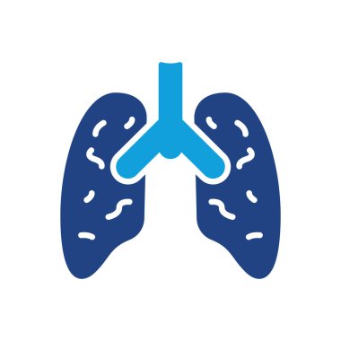 Ciğerlerin tahrik edici durumu. İnsan İç Organ Rengi Simgesi. Zatürree, astım, viral hastalık konsepti. Pnömoni Lungs Siluet Simgesi. İzole Vektör illüstrasyonu.