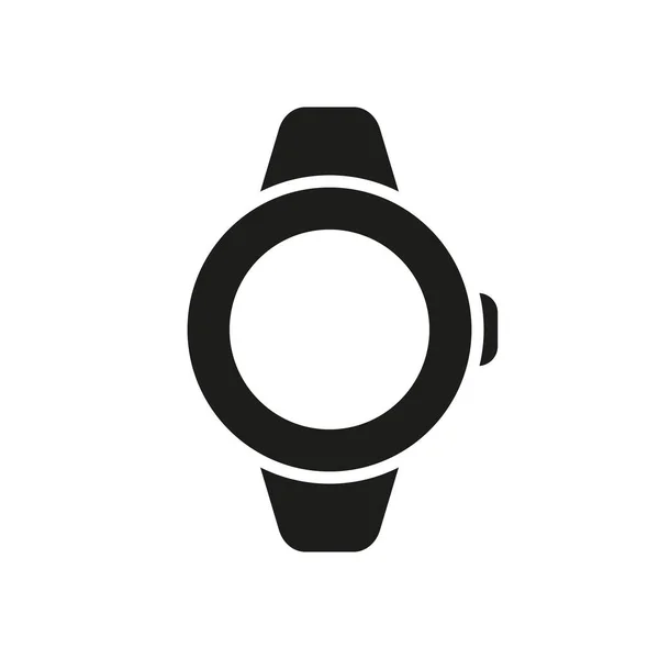 Στρογγυλό Ηλεκτρονικό Φοριέται Smartwatch Οθόνη Glyph Εικονόγραμμα Εικόνα Smartwatch Silhouette — Διανυσματικό Αρχείο