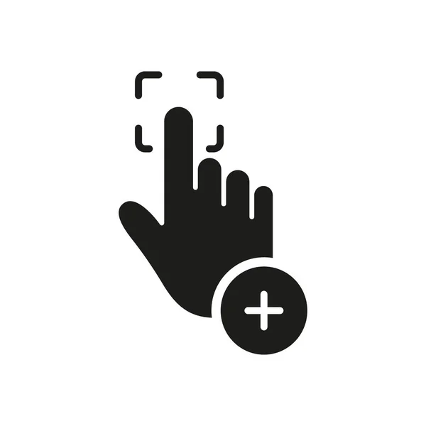 扫描指纹识别密码以访问轮廓图标 将Touch Id添加到Smartphone Glyph Pictogram中 扫描仪人类指纹识别图标 接受拇指指印 孤立的病媒图解 — 图库矢量图片