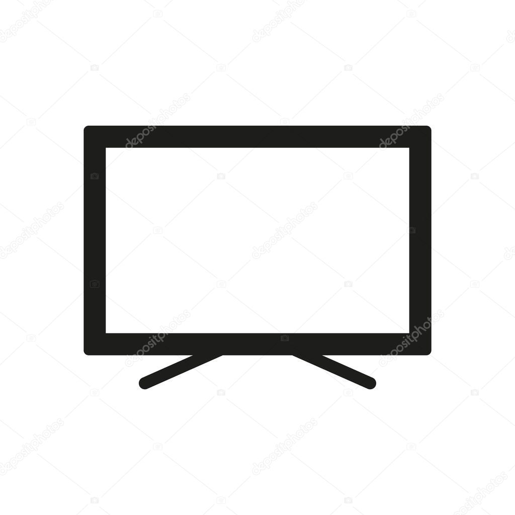 Smart TV Home Equipment. Television LED Display Glyph Pictogram. TV Set with Wide Monitor Silhouette Icon. LCD Electronic Technology Monitor Symbol. Isolated Vector Illustration.
