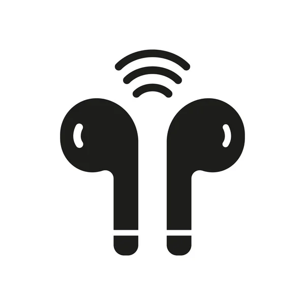Kablosuz Kulaklık Siluet Şareti Kulaklık Sembolü Simgesi Portatif Kulaklık Müzik — Stok Vektör
