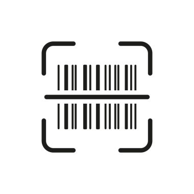 Barkod Etiketi Simgesini Tara. Barkod Etiket Tarayıcı Resim Grafiği. Ürün Bilgi Tanımlama İşareti. Dijital Tarama Teknolojisi. İzole Vektör İllüstrasyonu.