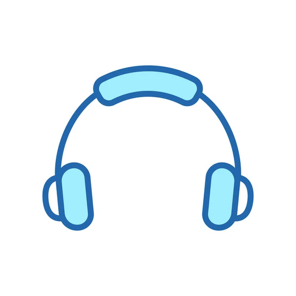 Kulaklık Renk Çizgisi Simgesi Müzik Ses Podcast Linear Pictogram Için — Stok Vektör