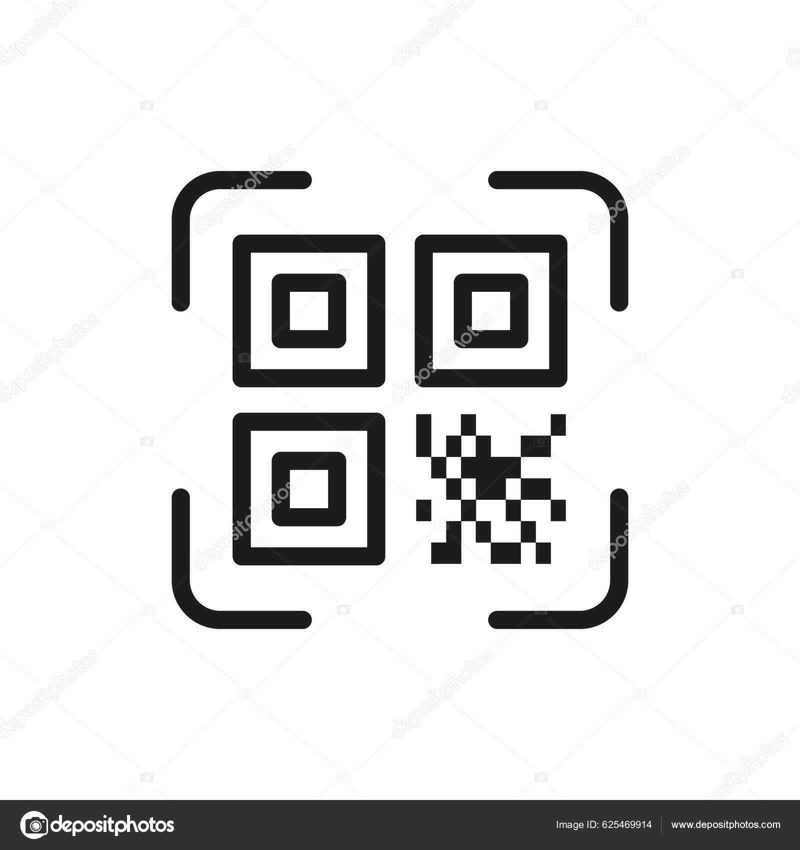 Code Scanner Line Icon Scan Qrcode Linear Pictogram Technology ... image.