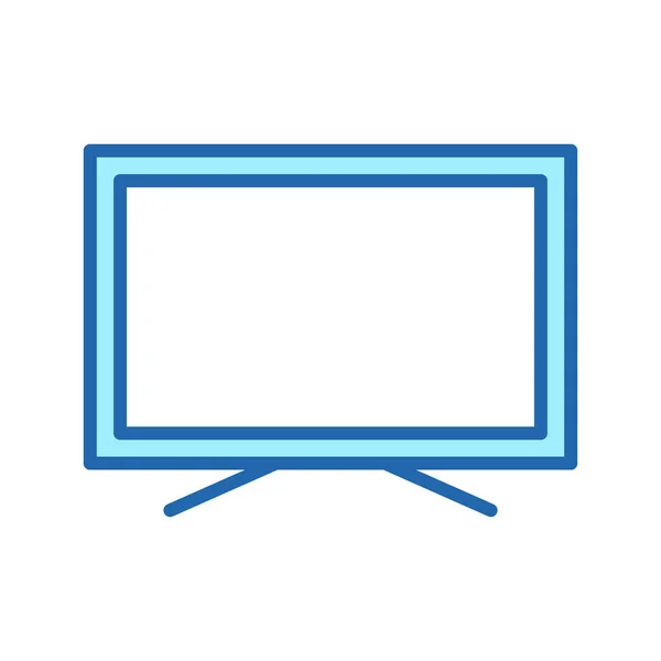 Fernseher Mit Wide Monitor Line Icon Fernsehen Led Anzeige Farbpiktogramm — Stockvektor