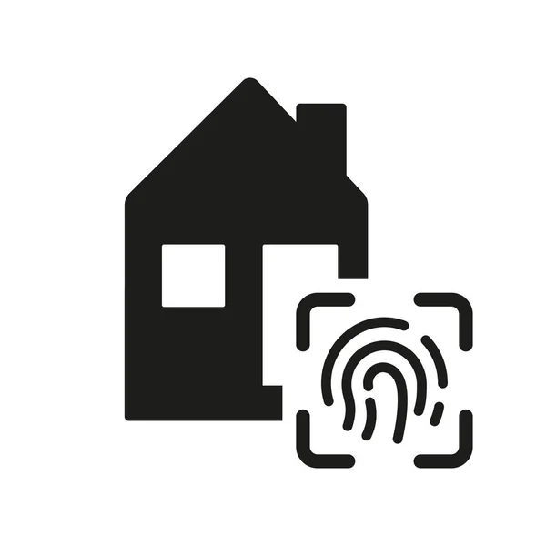 Real Estate Biometric Identification Technology Finger Print Silhouette Icon 스마트 — 스톡 벡터