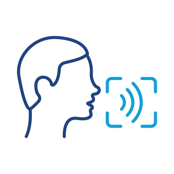 Identyfikacja Dostępu Głosowego Ikony Smartphone Line Rozpoznawanie Głosu Dowództwo Technologia — Wektor stockowy