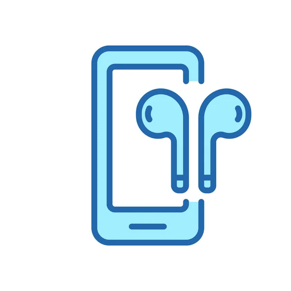 Smartphone Mit Color Line Icon Für Kopfhörer Handy Mit Kopfhörer — Stockvektor