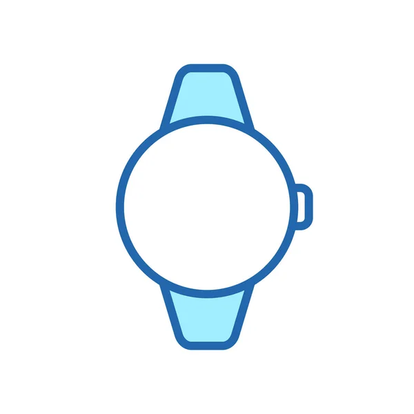 Εικονίδιο Γραμμής Smartwatch Στρογγυλό Ηλεκτρονικό Φοριέται Smartwatch Pictogram Χρώμα Οθόνης — Διανυσματικό Αρχείο