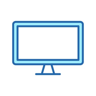 Bilgisayar Monitörü Renk Çizgisi Simgesi. PC Geniş Ekran Masaüstü Doğrusal Resim Grafiği. Dijital LCD Teknoloji Ana Hattı Sembollü TV. Ekran İzleme İşareti. Düzenlenebilir Vuruş. İzole Vektör İllüstrasyonu.