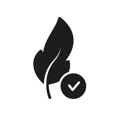 Tüy hipoalerjenik konsept siluet simgesi. Yumuşak Hassas Deri İşareti. Hipoalerjenik Test Edilmiş Kozmetik Ürün Siyah Sembol. Tüy Kontrol Logosu. İzole Vektör İllüstrasyonu.