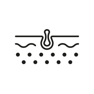 Siyah Nokta İşareti. Sivilce ve İltihap Sebum Doğrusal Piktogram. Cilt sivilcesi, Comedo Line Simgesi. Derin Sivilce Derisi Sorunu Siyah Simge. Düzenlenebilir Vuruş. İzole Vektör İllüstrasyonu.