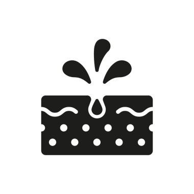 Unclog Skin Face of Dirty Blackhead and Dust Icon. Cleansing Clogged Deep Pore Silhouette Icon. Facial Skin Care Glyph Pictogram. Isolated Vector Illustration.