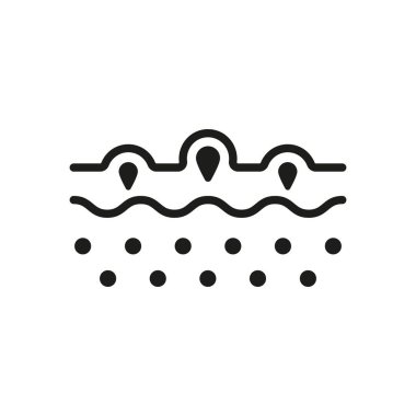 Deep Pustule Skin Problem Black Silhouette Icon. Pimple and Inflammation Sebum Glyph Pictogram. Skin Acne, Comedo. Blackhead Sign. Isolated Vector Illustration.