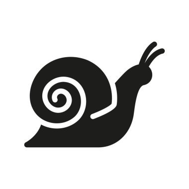 Snail Silhouette Icon. Slug in Shell Crawl Glyph Pictogram. Helix Slow Icon. Cute Escargot Moving. Slimy Eatable Spiral Mollusk on White Background. Wildlife Symbol. Isolated Vector Illustration.