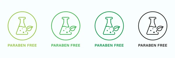 Paraben Chemical Free Green Black Circle Stamp Inglés Sin Conservante — Vector de stock