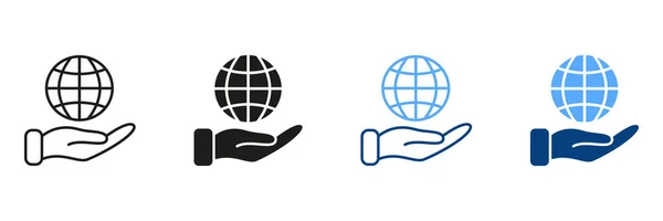 Simbolo Apprendimento Globale Istruzione Distanza Corsi Online International Education Silhouette — Vettoriale Stock