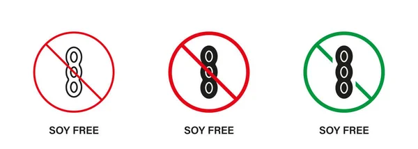 Silueta Libre Soja Line Icon Soy Stop Sign Símbolo Prohibido — Vector de stock