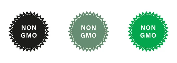 Non Gmo Green Black Stamp Set Free Genetically Modified Product — Stock Vector