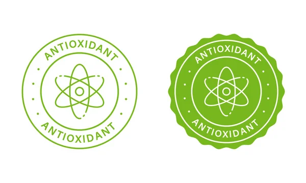 Natuurlijke Antioxidant Postzegels Set Gezonde Biologische Natuurlijke Product Green Label — Stockvector