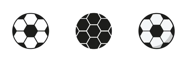 Soccer Ball Silhouette Und Line Icon Set Football Ball Play — Stockvektor