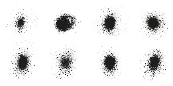 Pulverizar Borrifar Grunge Effect Circle Dots Grain Texture Escova Redonda — Vetor de Stock
